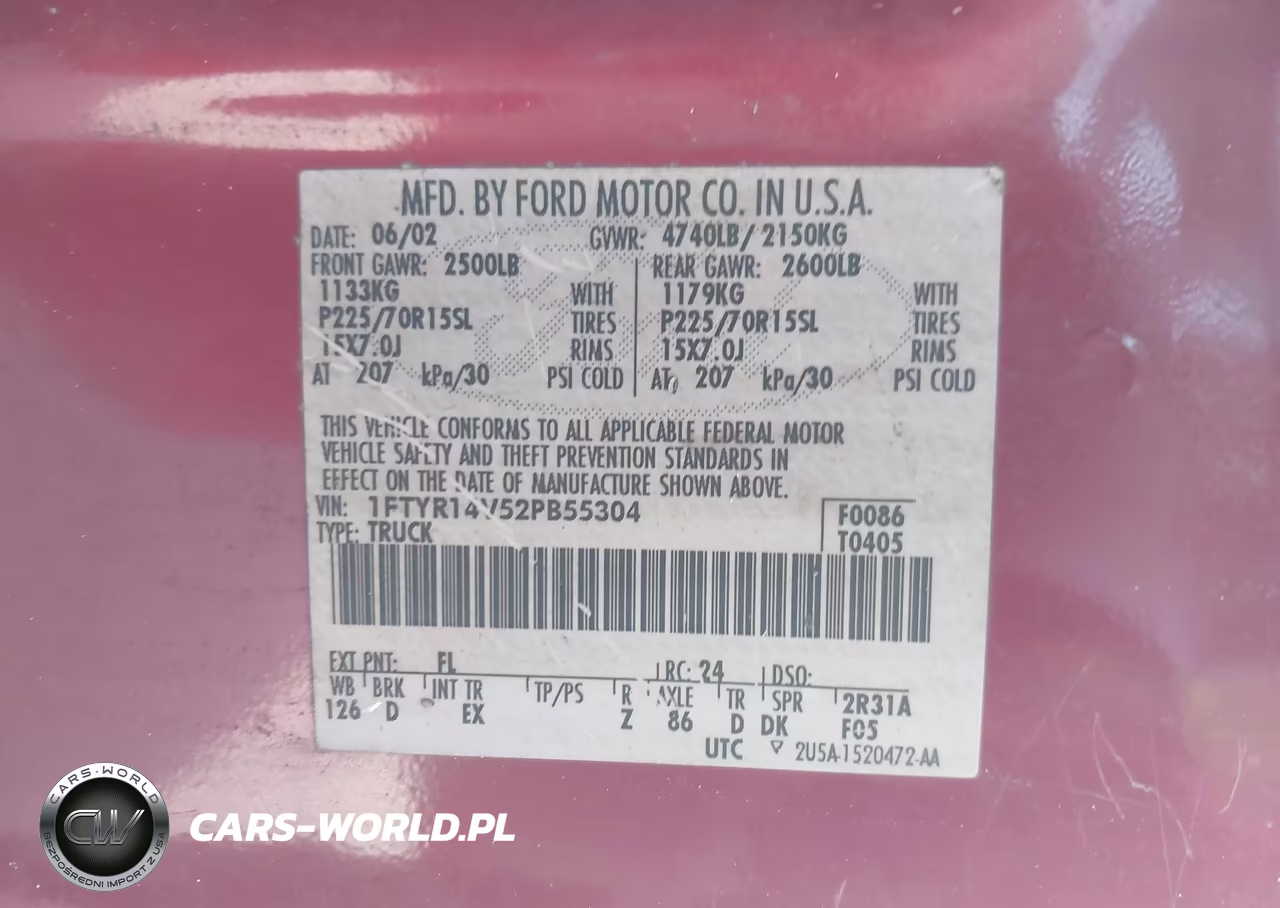 2002 Ford Ranger Edge-Tremor-Xl-Xlt VIN:1FTYR14V52PB55304 - 9