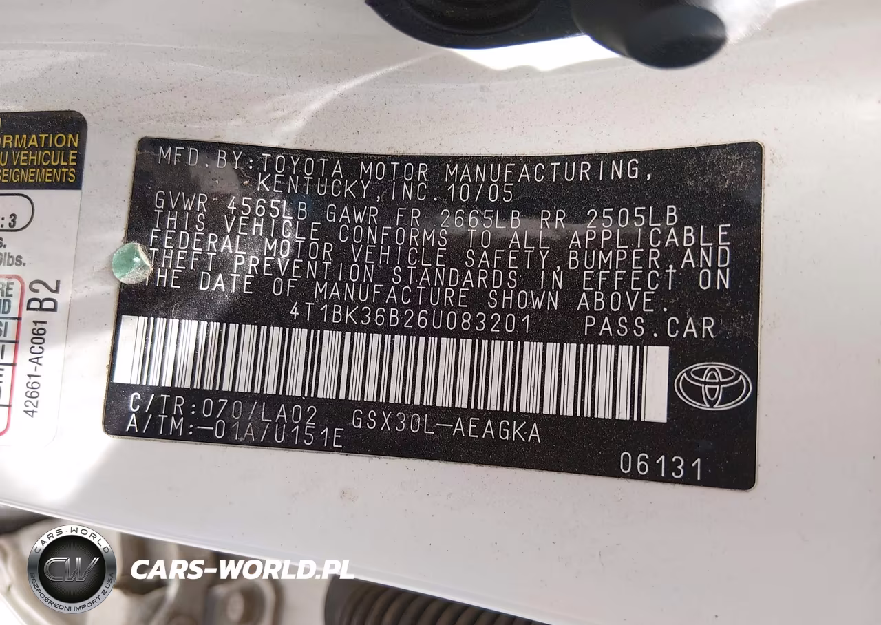 2006 Toyota Avalon Xls VIN:4T1BK36B26U083201 - 9