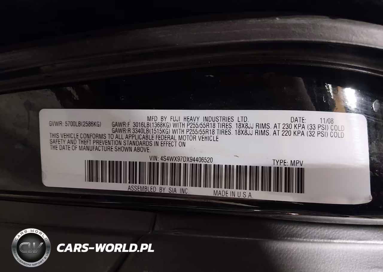 2009 Subaru Tribeca Special Edition 7-Passenger VIN:4S4WX97DX94406520 - 5