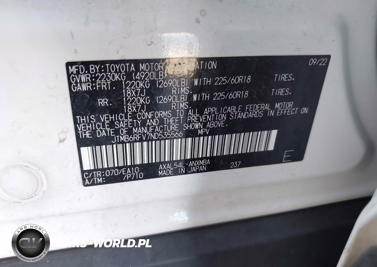 2022 Toyota Rav4 Hybrid Xle Premium VIN:JTMB6RFV7ND535566 - 9