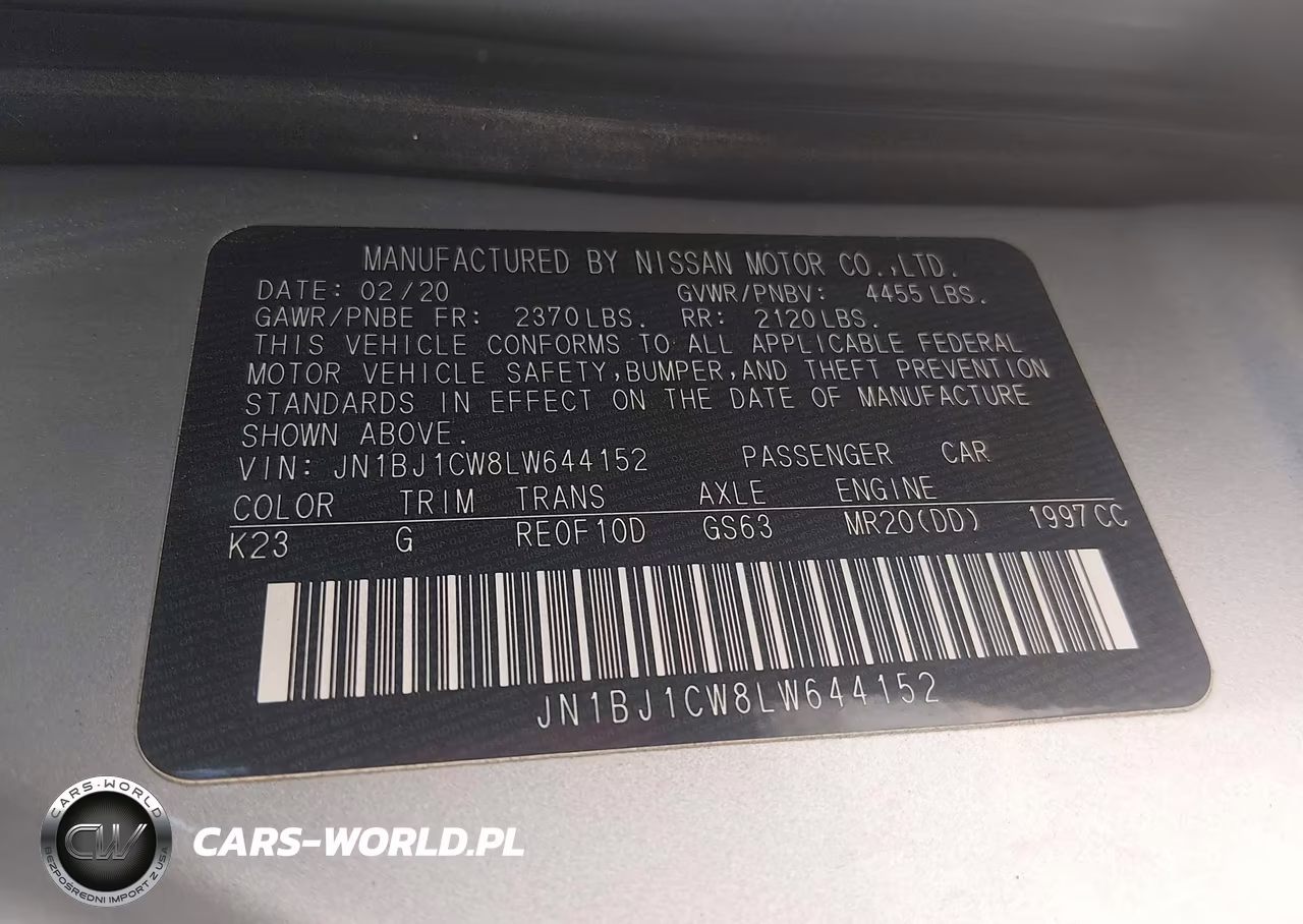 2020 Nissan Rogue Sport S VIN:JN1BJ1CW8LW644152 - 9