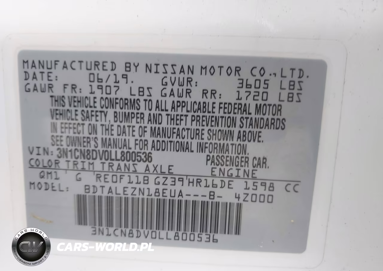 2020 Nissan Versa S Xtronic Cvt VIN:3N1CN8DV0LL800536 - 9
