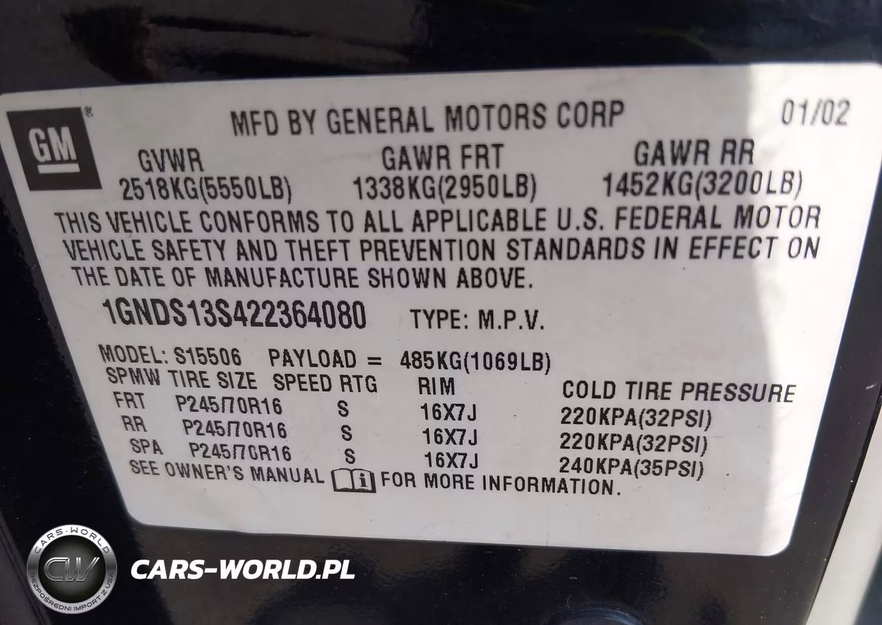 2002 Chevrolet Trailblazer Ls VIN:1GNDS13S422364080 - 9