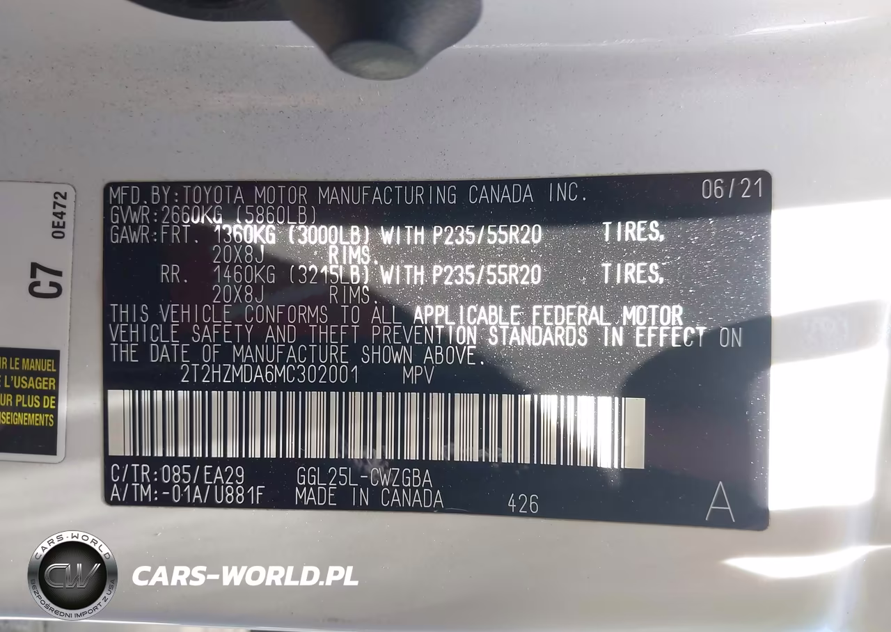 2021 Lexus Rx 350 VIN:2T2HZMDA6MC302001 - 9