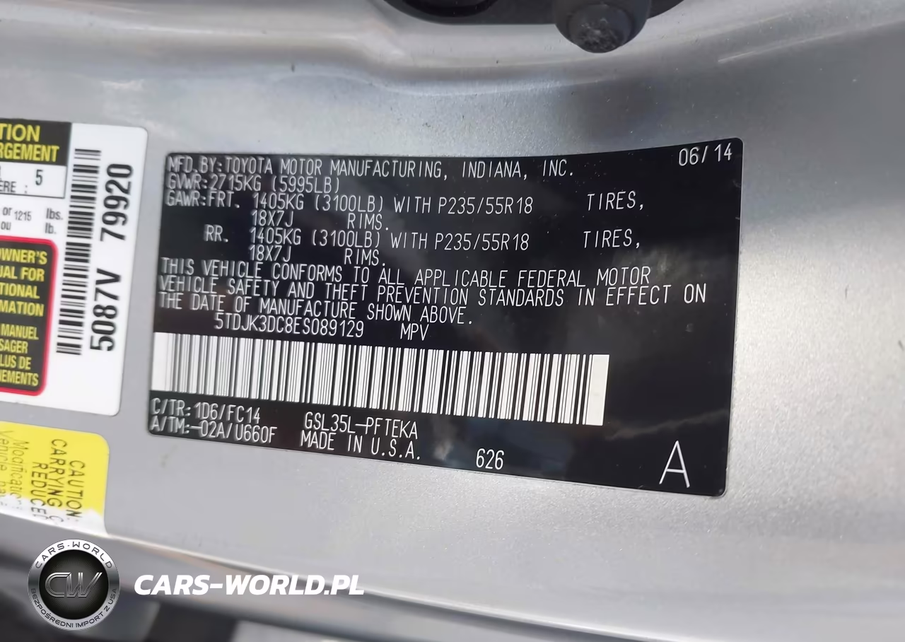2014 Toyota Sienna Le 7 Passenger VIN:5TDJK3DC8ES089129 - 9