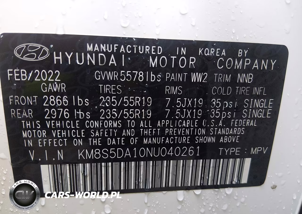 2022 Hyundai Santa Fe Hybrid Limited VIN:KM8S5DA10NU040261 - 9
