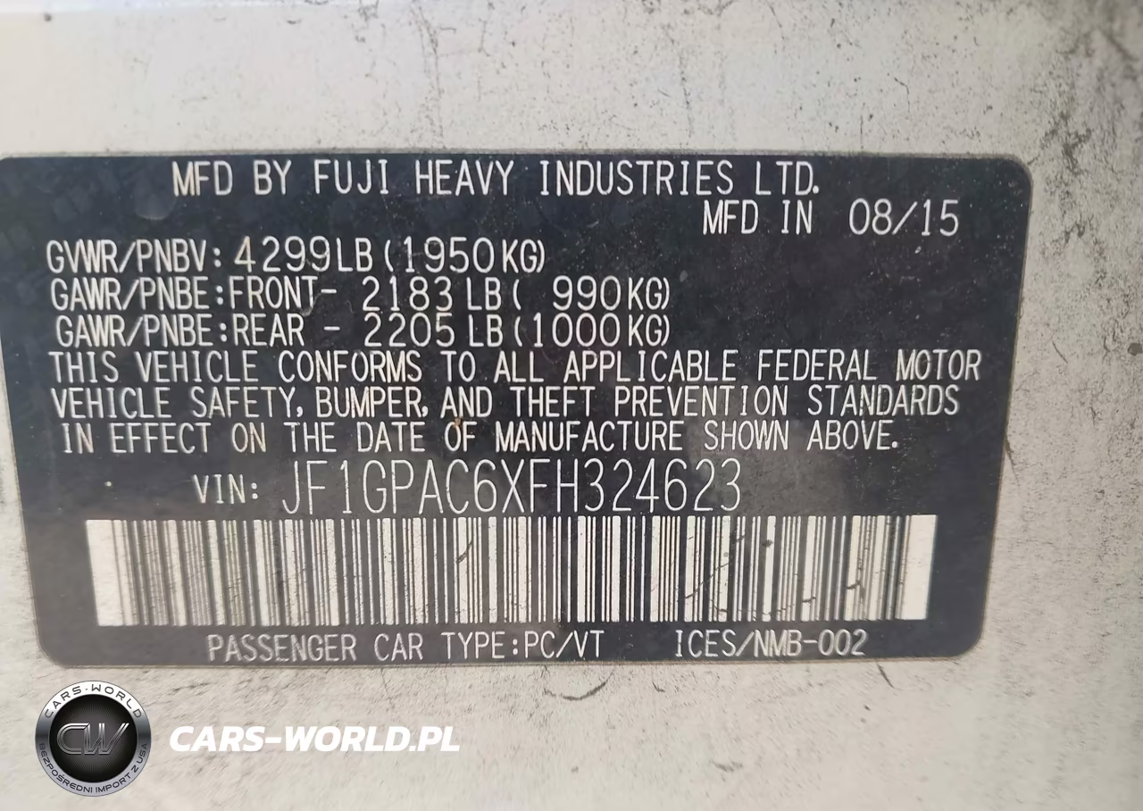 2015 Subaru Impreza 2.0I Premium VIN:JF1GPAC6XFH324623 - 9