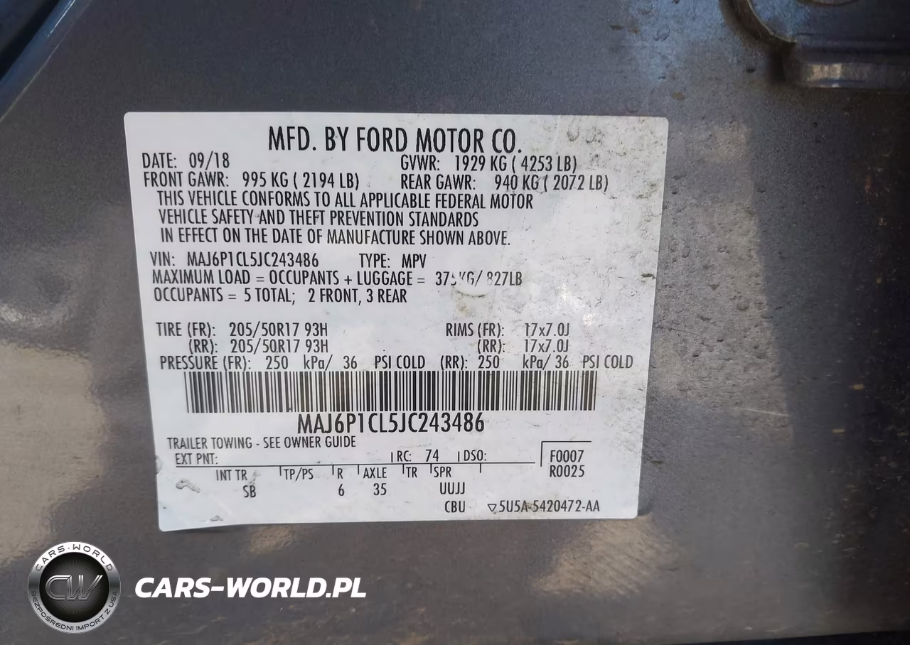2018 Ford Ecosport Ses VIN:MAJ6P1CL5JC243486 - 9