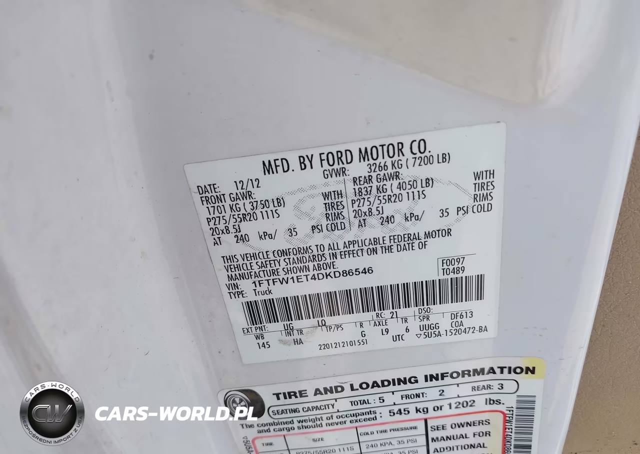 2013 Ford F-150 Lariat VIN:1FTFW1ET4DKD86546 - 9