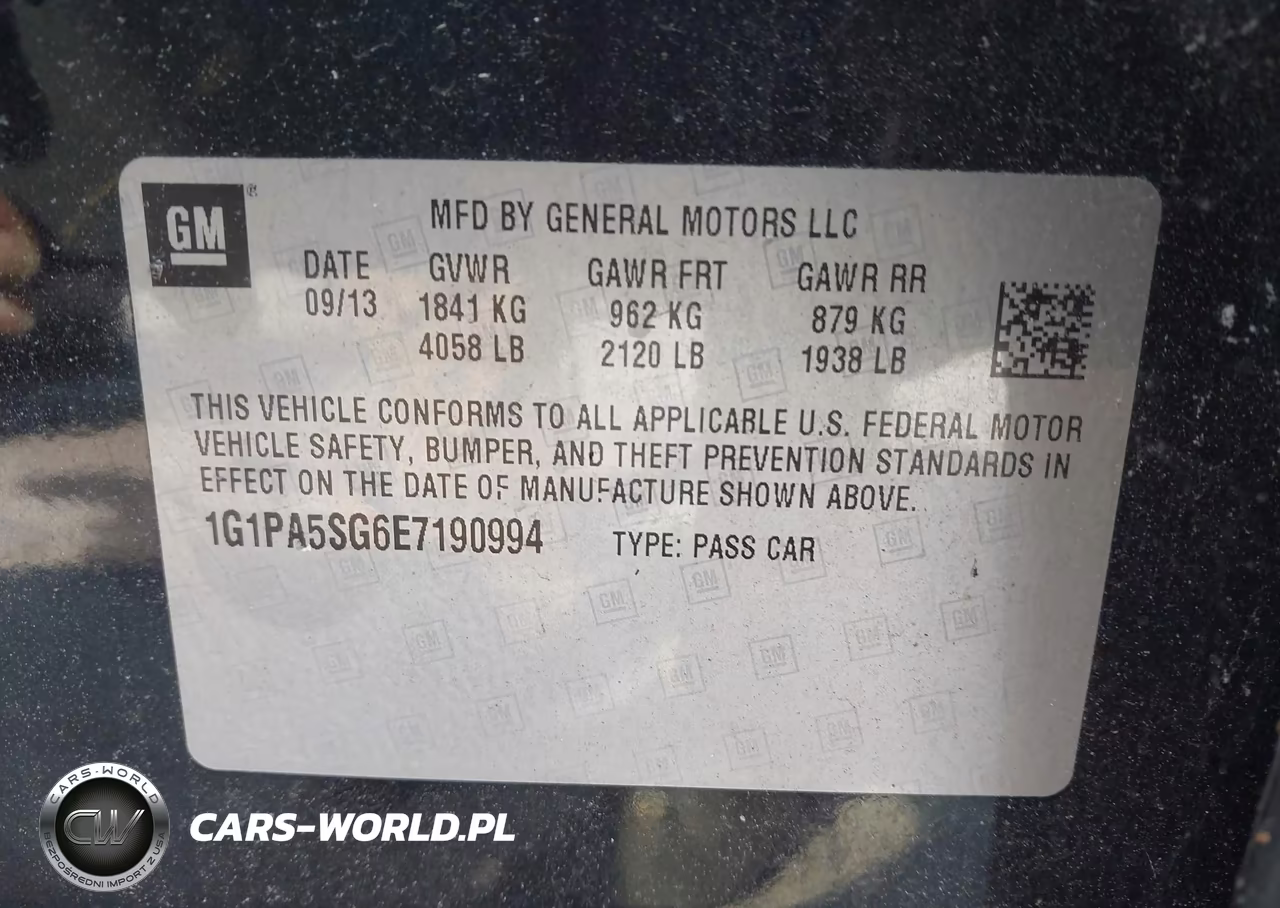 2014 Chevrolet Cruze Ls Auto VIN:1G1PA5SG6E7190994 - 9