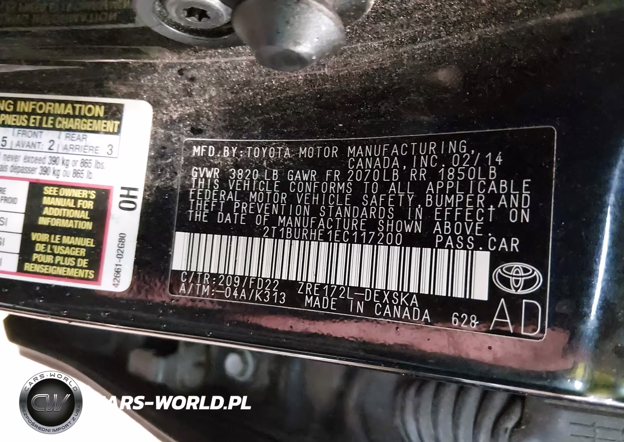2014 Toyota Corolla S Plus VIN:2T1BURHE1EC117200 - 9