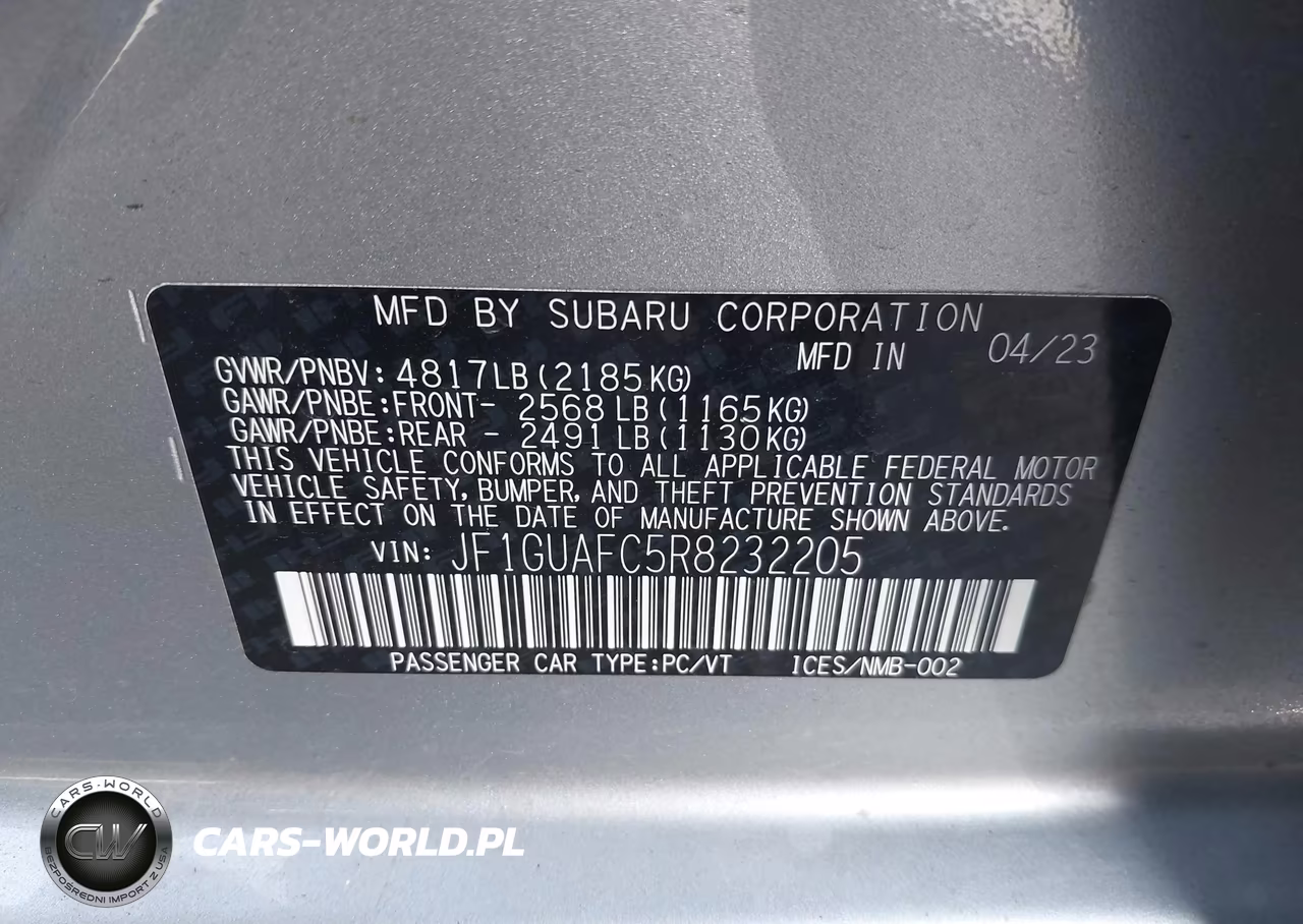 2024 Subaru Impreza Sport 5-Door VIN:JF1GUAFC5R8232205 - 9