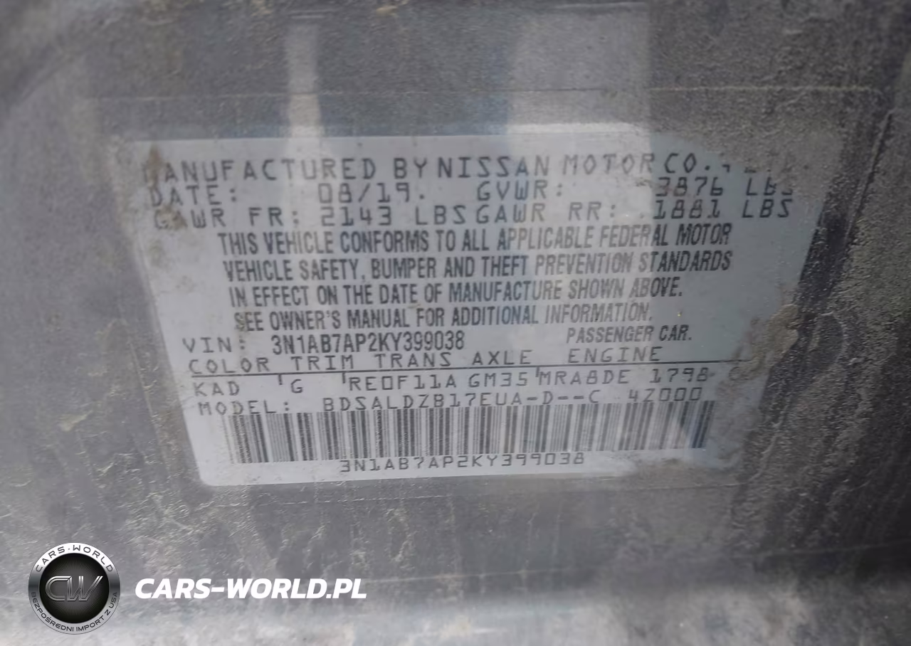 2019 Nissan Sentra Sv VIN:3N1AB7AP2KY399038 - 9