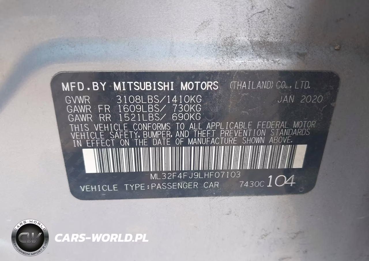2020 Mitsubishi Mirage G4 Le VIN:ML32F4FJ9LHF07103 - 9