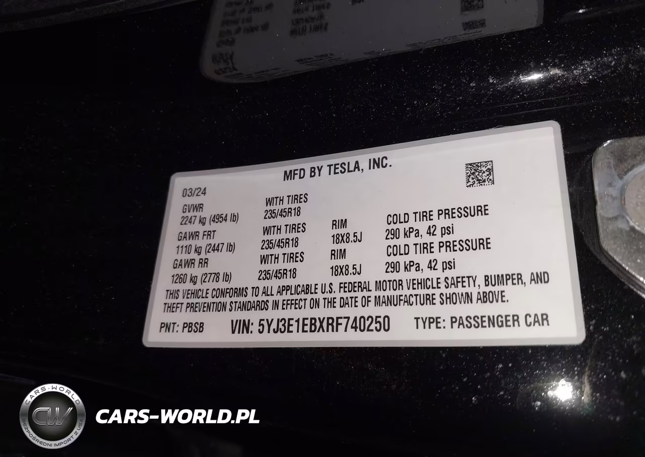 2024 Tesla Model 3 Long Range Dual Motor All-Wheel Drive VIN:5YJ3E1EBXRF740250 - 9