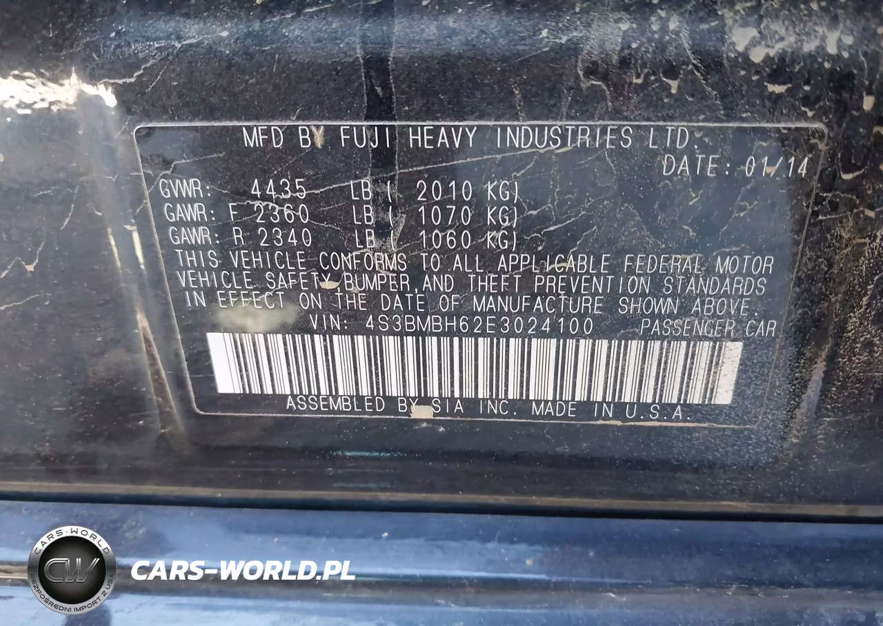 2014 Subaru Legacy 2.5 I Sport VIN:4S3BMBH62E3024100 - 9