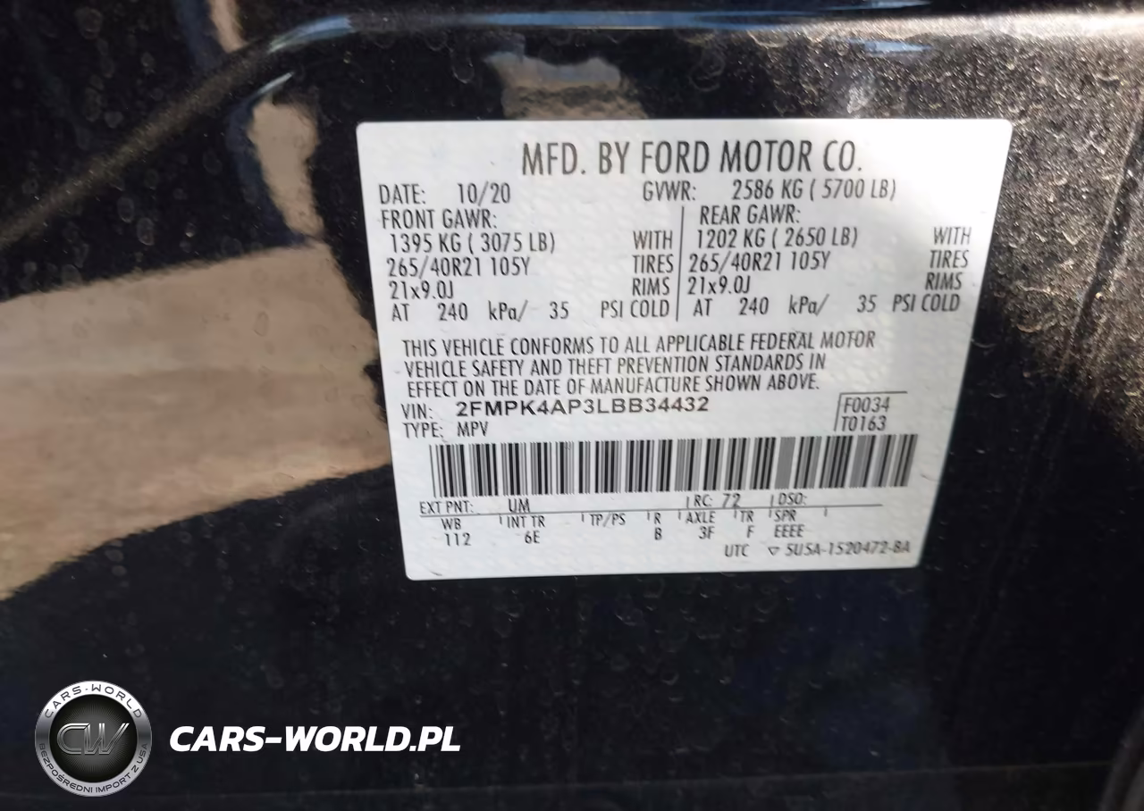 2020 Ford Edge St VIN:2FMPK4AP3LBB34432 - 9
