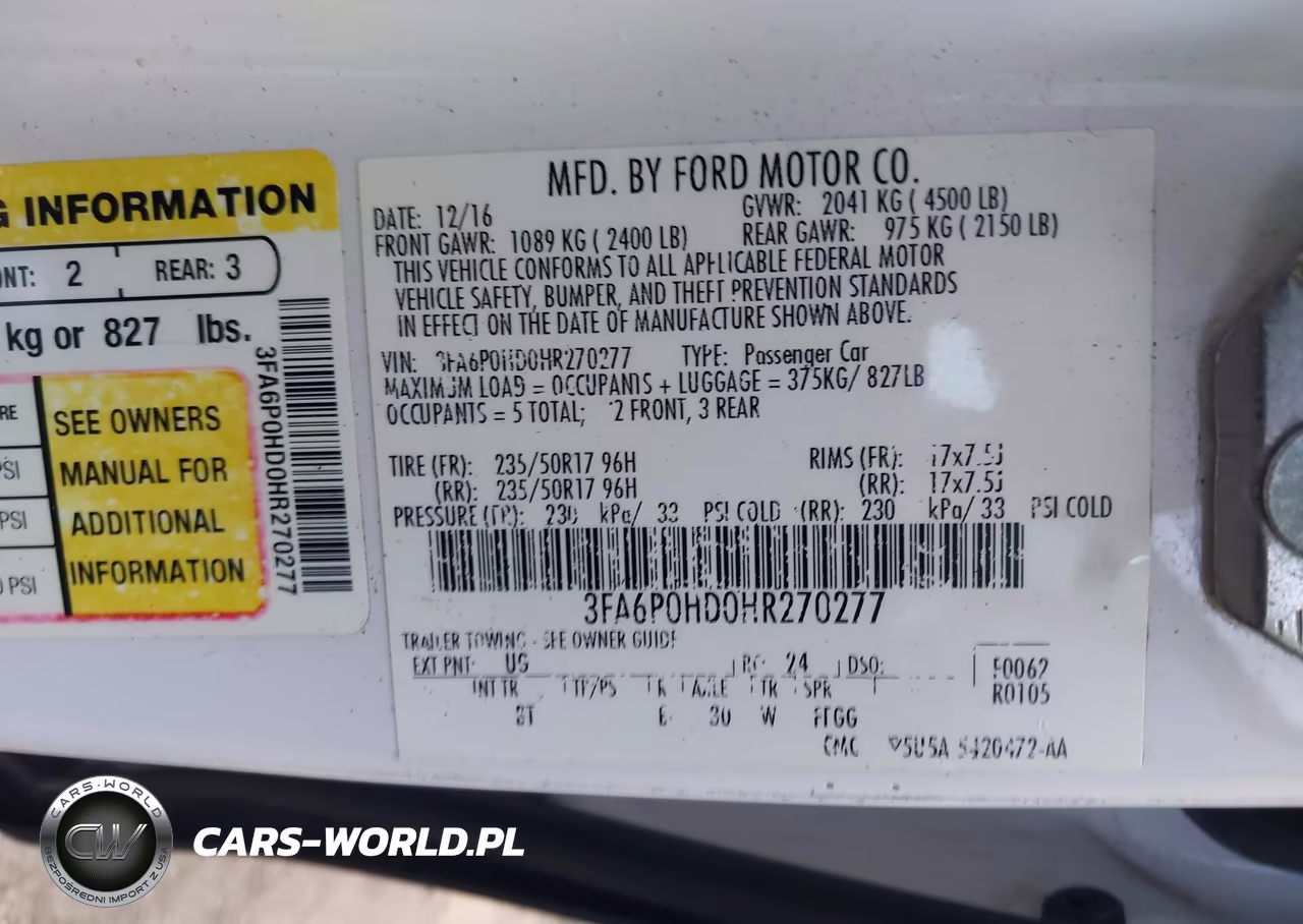 2017 Ford Fusion Se VIN:3FA6P0HD0HR270277 - 9