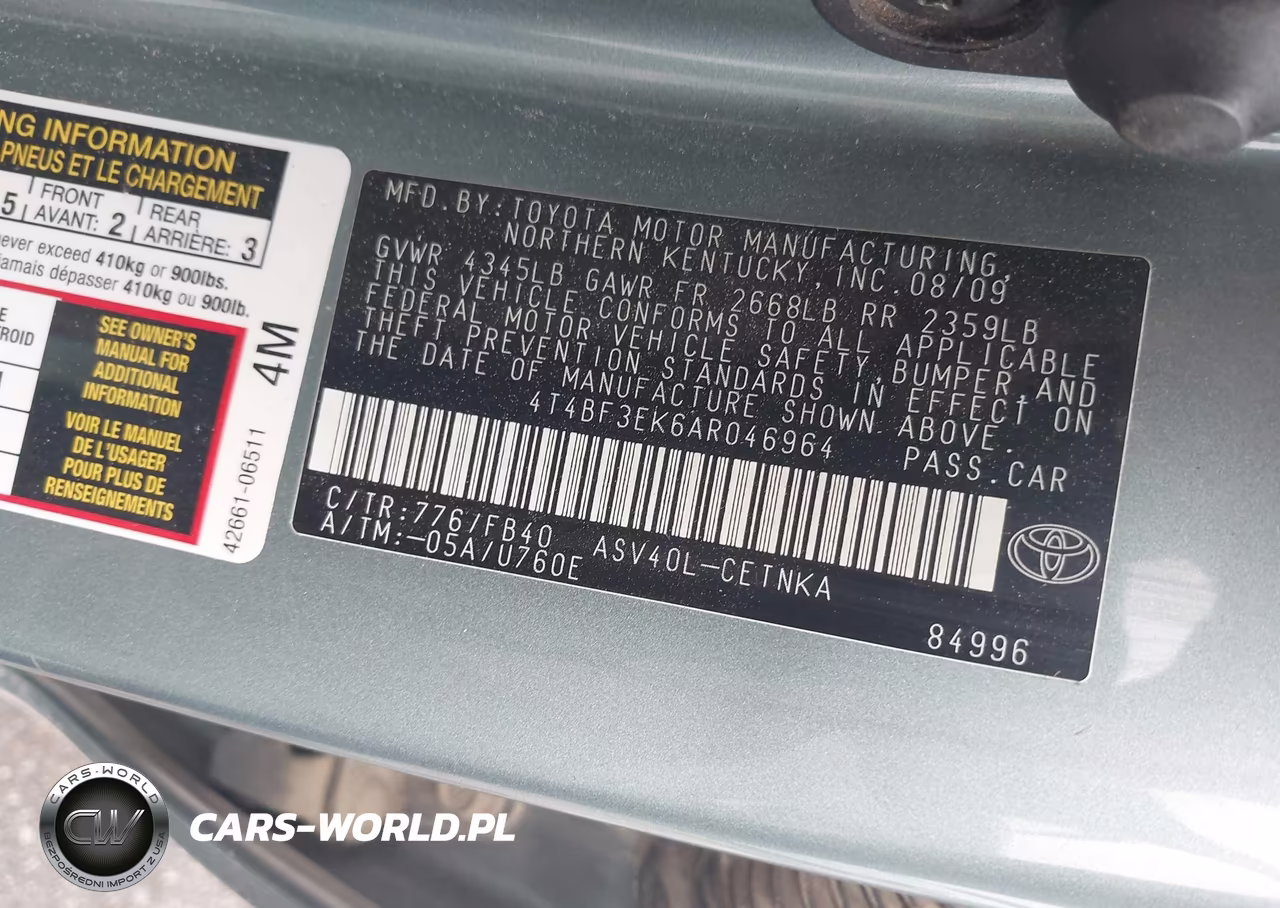 2010 Toyota Camry Le VIN:4T4BF3EK6AR046964 - 9