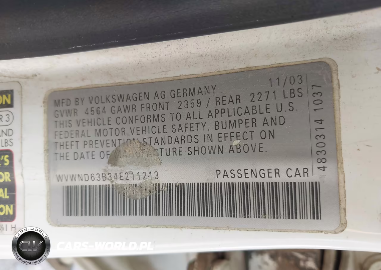 2004 Volkswagen Passat Gl VIN:WVWND63B34E211213 - 9