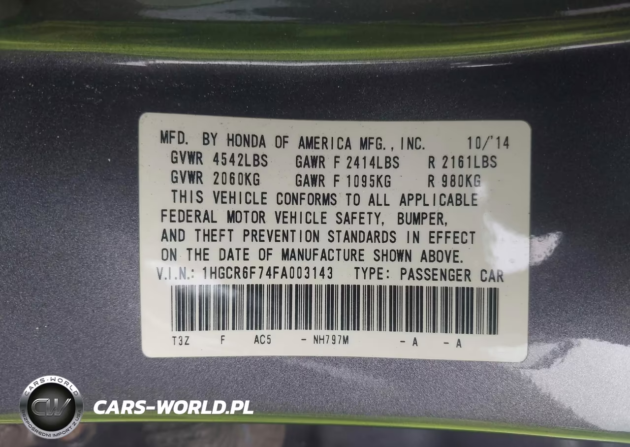 2015 Honda Accord Hybrid Touring VIN:1HGCR6F74FA003143 - 9