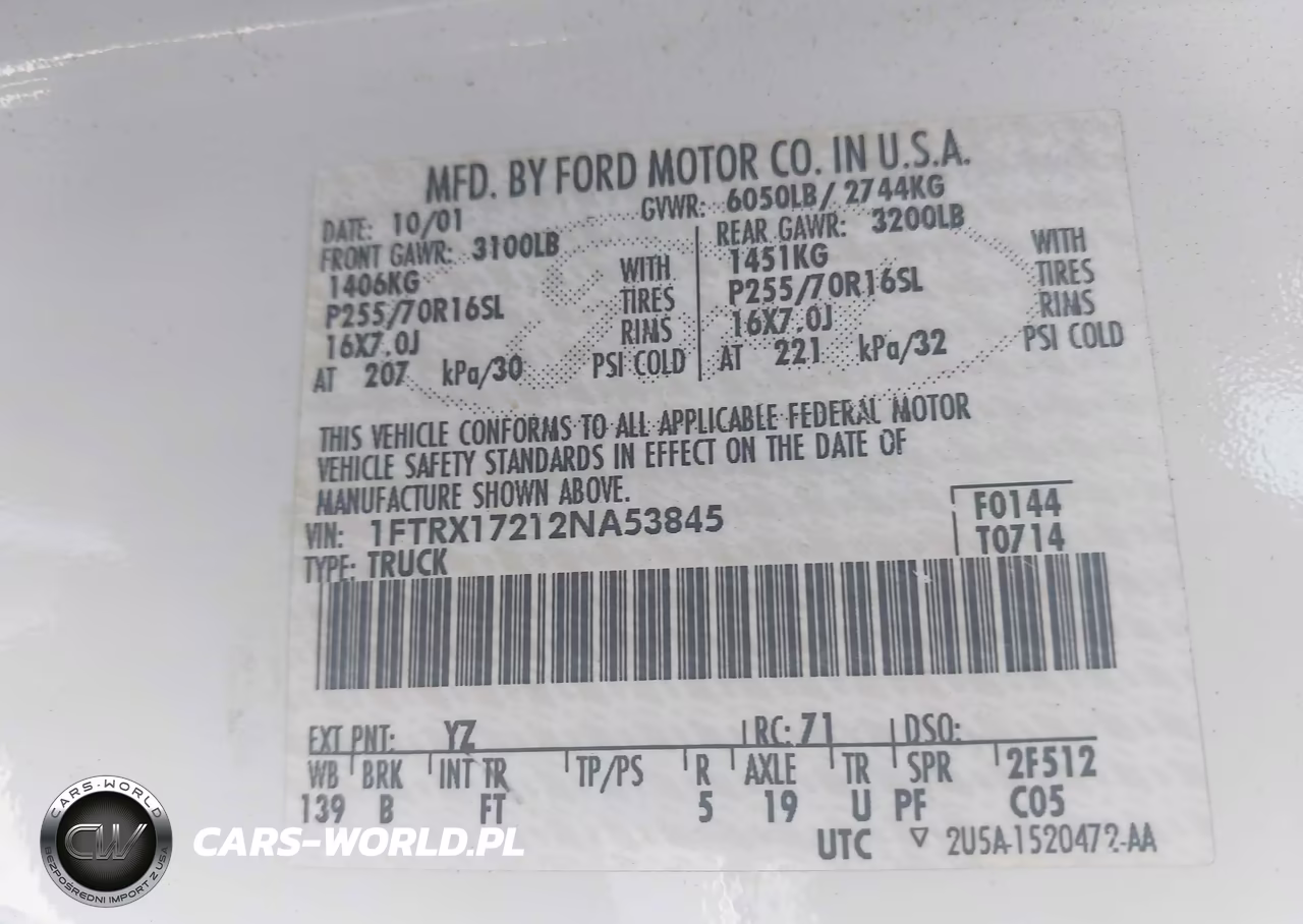 2002 Ford F-150 Xl-Xlt VIN:1FTRX17212NA53845 - 9