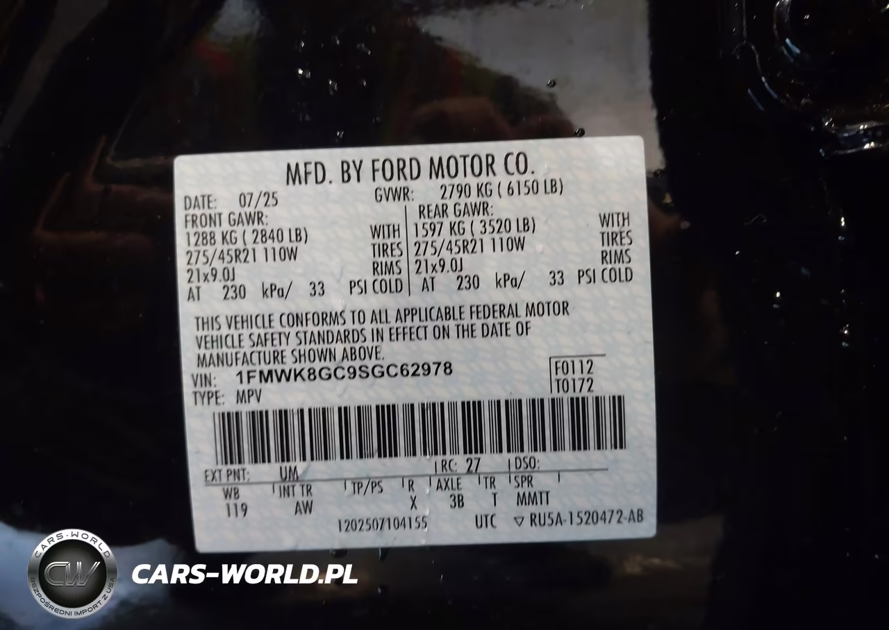 2025 Ford Explorer St VIN:1FMWK8GC9SGC62978 - 9