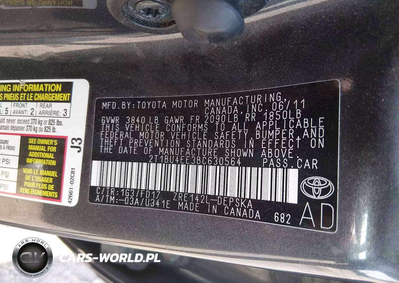 2011 Toyota Corolla S VIN:2T1BU4EE3BC630564 - 9
