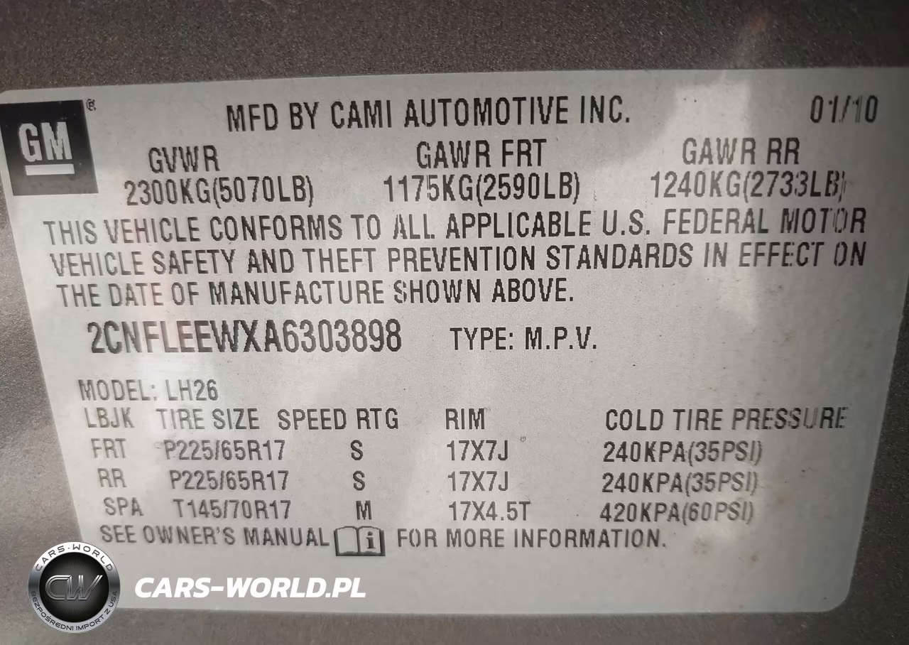 2010 Chevrolet Equinox Lt VIN:2CNFLEEWXA6303898 - 9