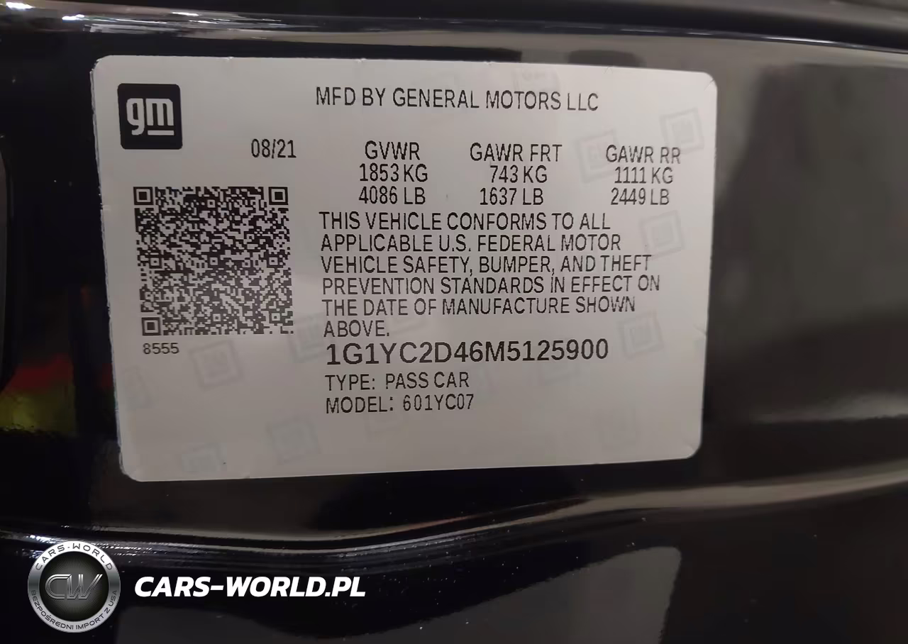 2021 Chevrolet Corvette Stingray Rwd 3Lt VIN:1G1YC2D46M5125900 - 9