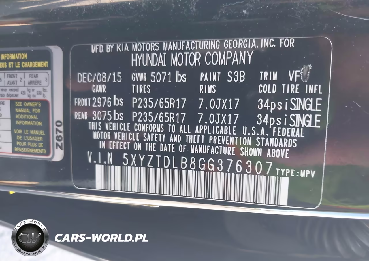 2016 Hyundai Santa Fe Sport 2.4L VIN:5XYZTDLB8GG376307 - 9