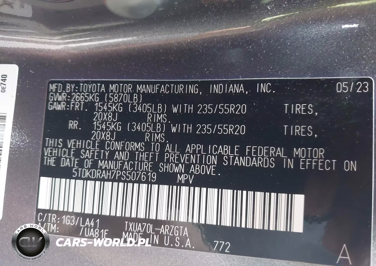 2023 Toyota Highlander Platinum VIN:5TDKDRAH7PS507619 - 9