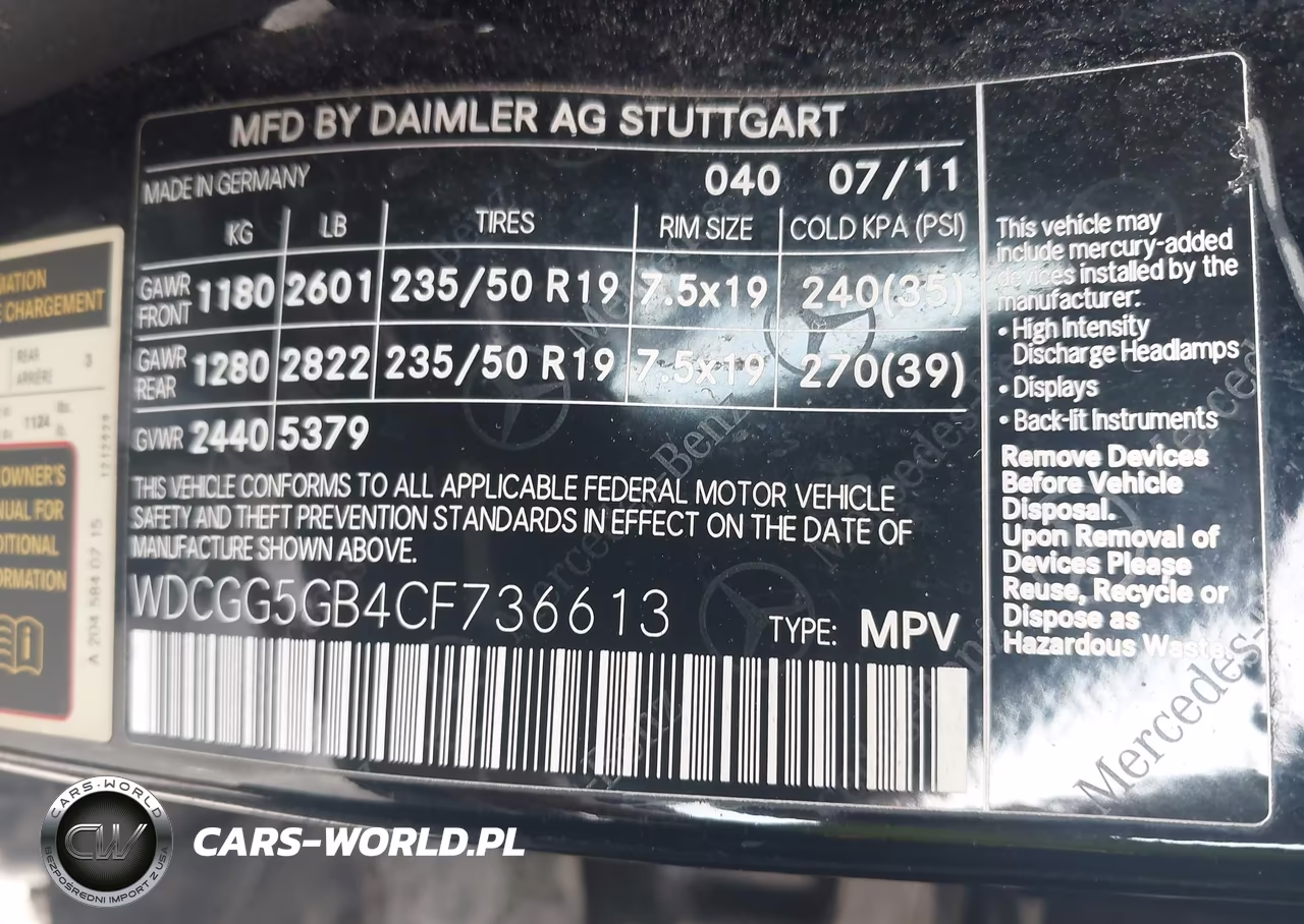 2012 Mercedes-Benz Glk 350 VIN:WDCGG5GB4CF736613 - 9