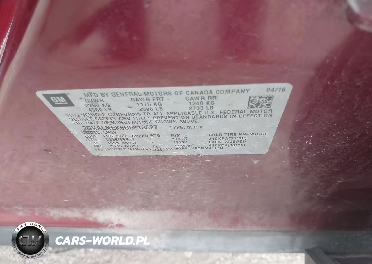2016 GMC Terrain Sle-2 VIN:2GKALNEK6G6313627 - 9