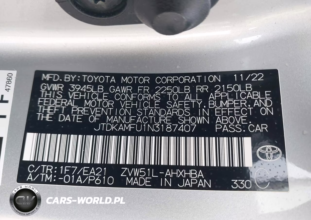 2022 Toyota Prius Limited VIN:JTDKAMFU1N3187407 - 9