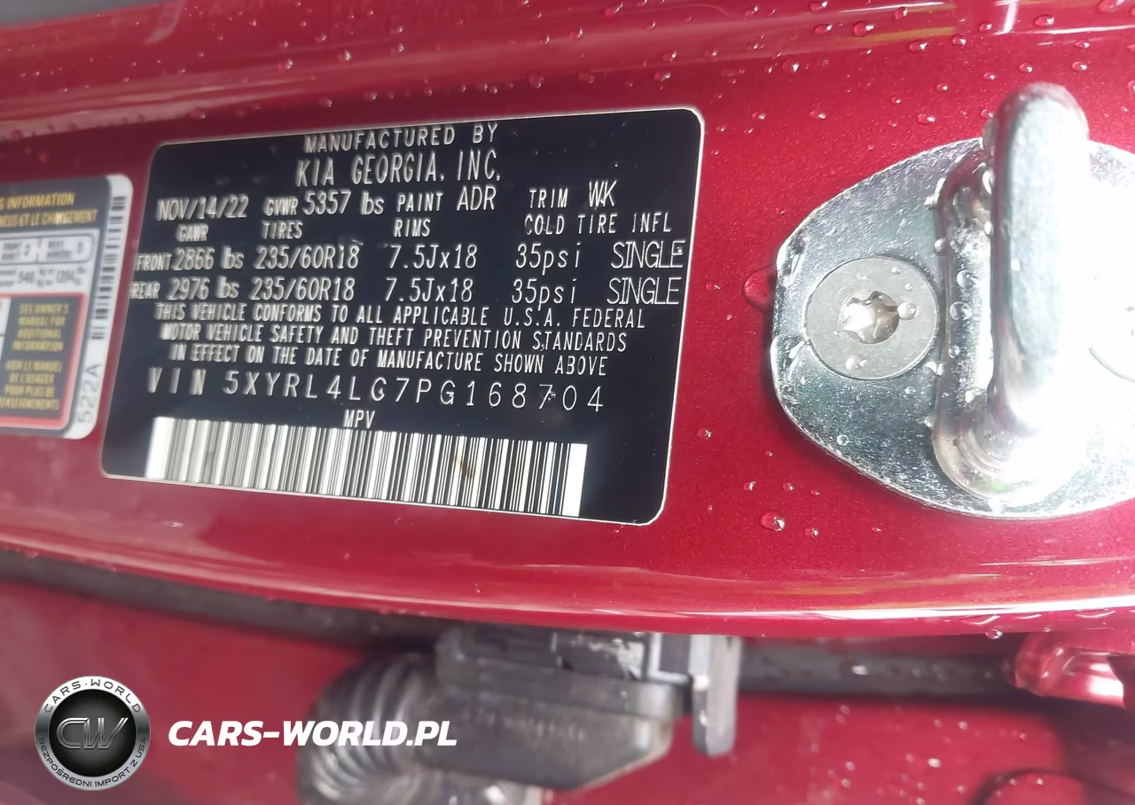 2023 Kia Sorento S VIN:5XYRL4LC7PG168704 - 9