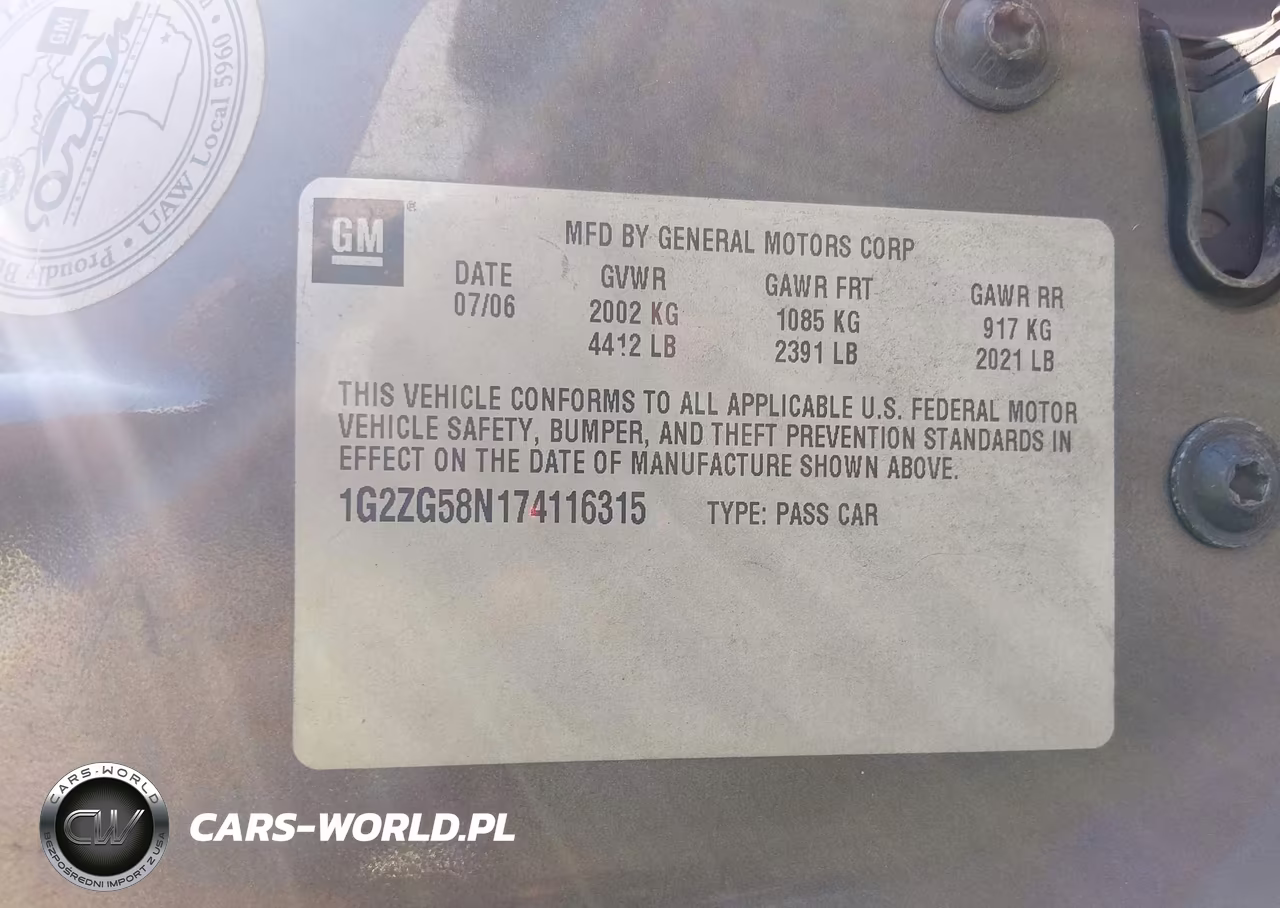 2007 Pontiac G6 VIN:1G2ZG58N174116315 - 9