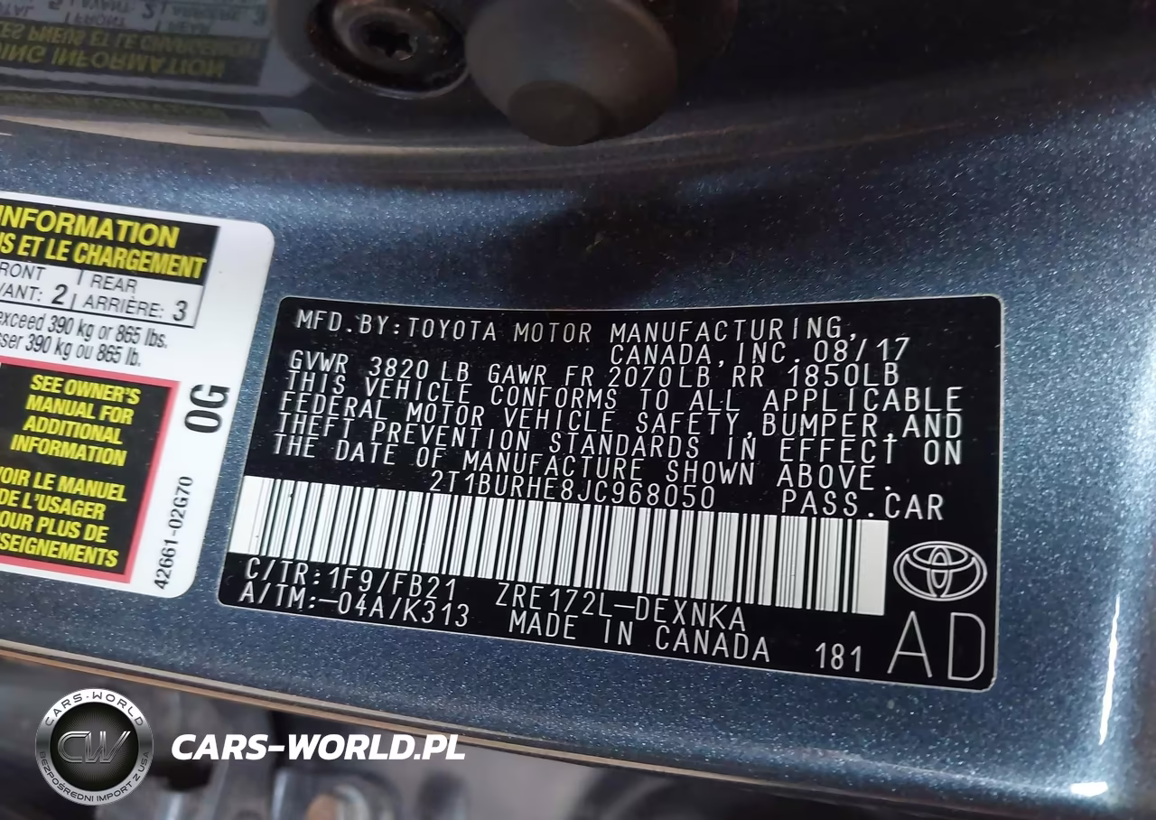 2018 Toyota Corolla Le VIN:2T1BURHE8JC968050 - 9