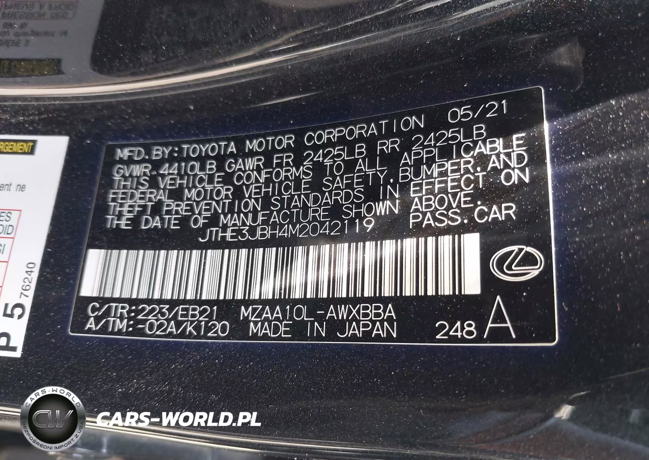 2021 Lexus Ux 200 F Sport VIN:JTHE3JBH4M2042119 - 9