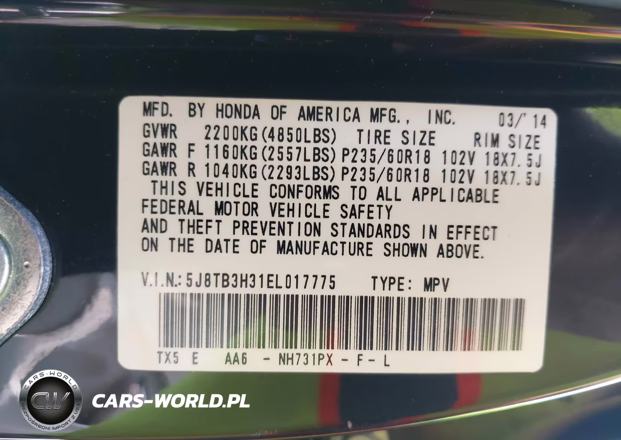 2014 Acura Rdx VIN:5J8TB3H31EL017775 - 9