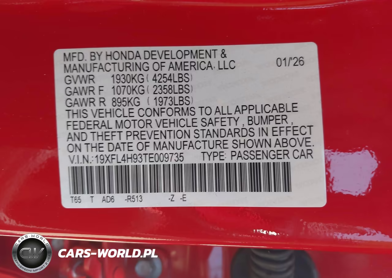 2026 Honda Civic Hybrid Sport Touring VIN:19XFL4H93TE009735 - 9