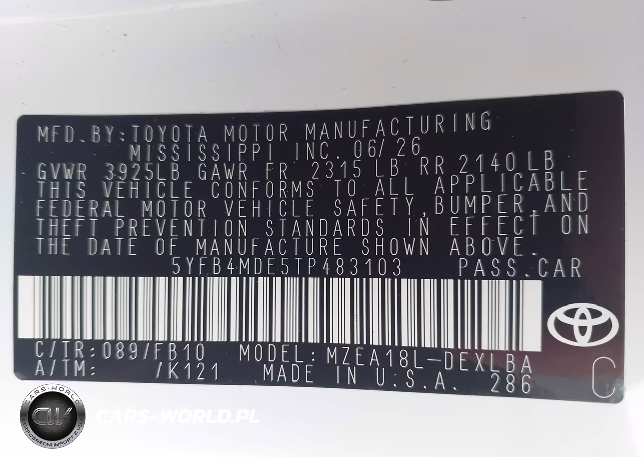 2026 Toyota Corolla Le VIN:5YFB4MDE5TP483103 - 9