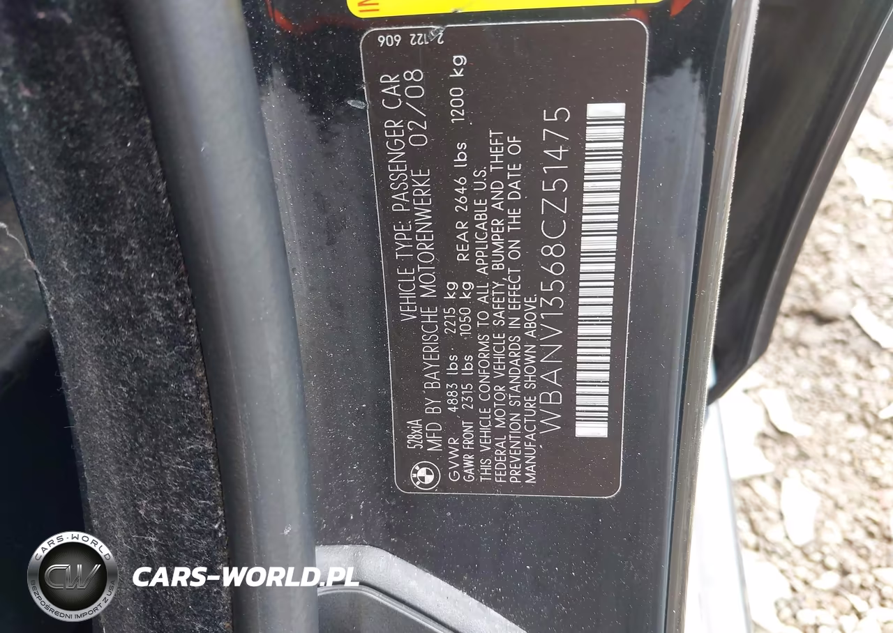 2008 BMW 528Xi VIN:WBANV13568CZ51475 - 9