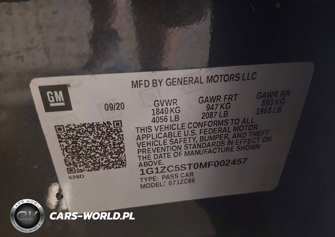 2021 Chevrolet Malibu Fwd 1Fl VIN:1G1ZC5ST0MF002457 - 9