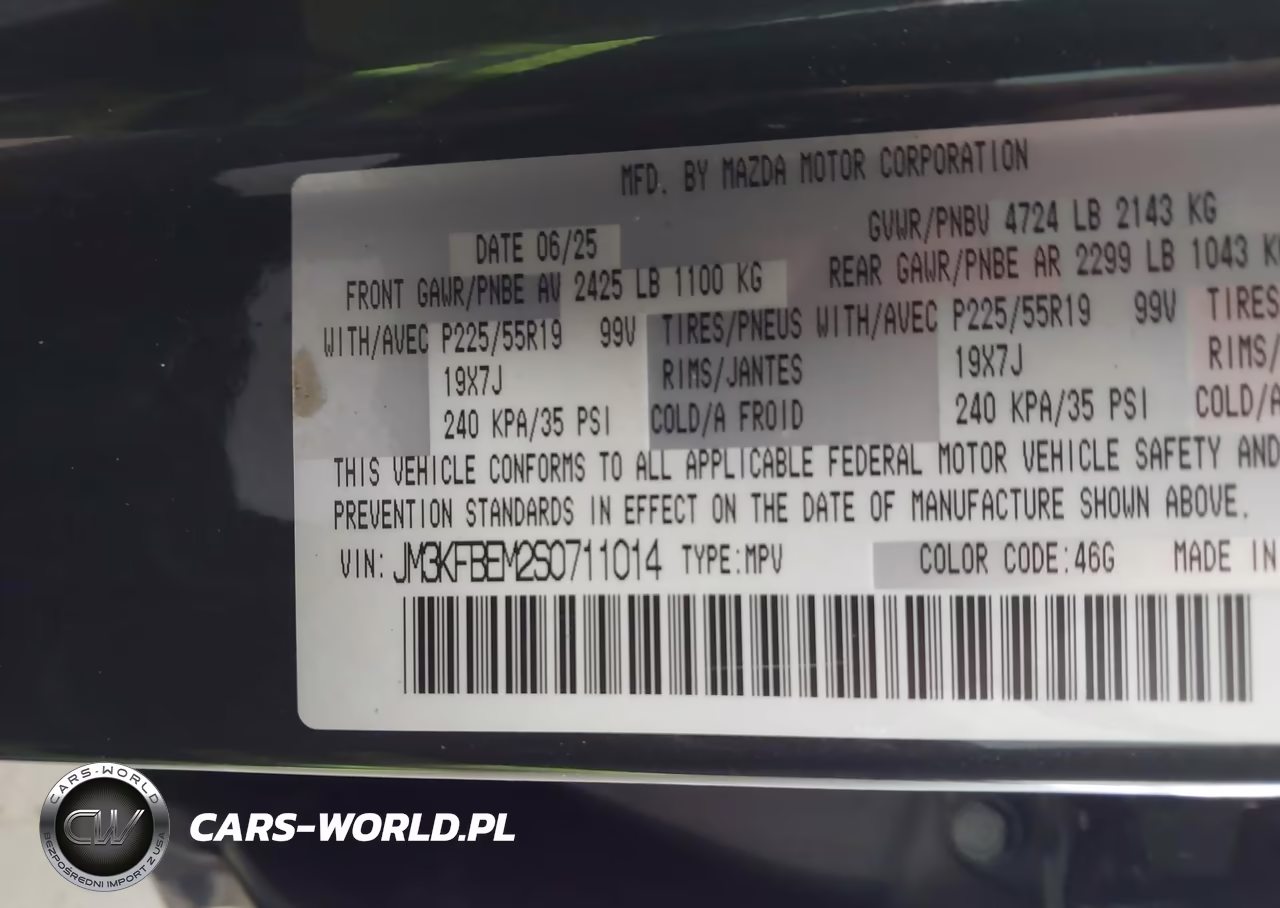 2025 Mazda Cx-5 2.5 S Premium Plus VIN:JM3KFBEM2S0711014 - 9
