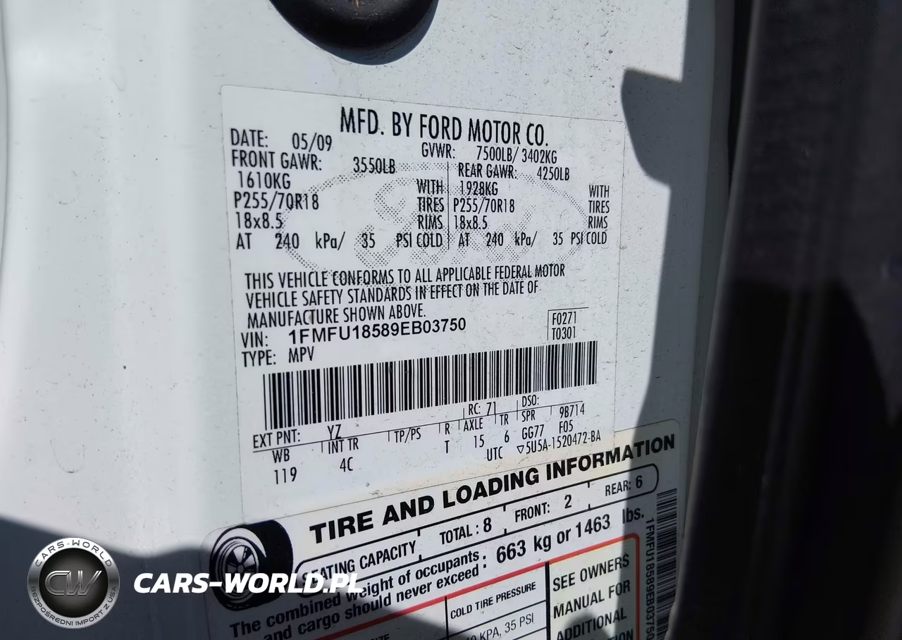 2009 Ford Expedition Eddie Bauer-King Ranch VIN:1FMFU18589EB03750 - 9