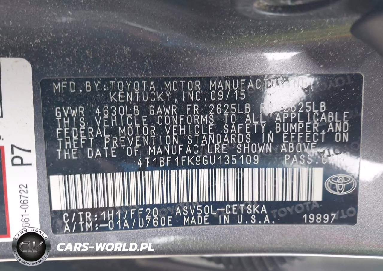 2016 Toyota Camry Se VIN:4T1BF1FK9GU135109 - 9