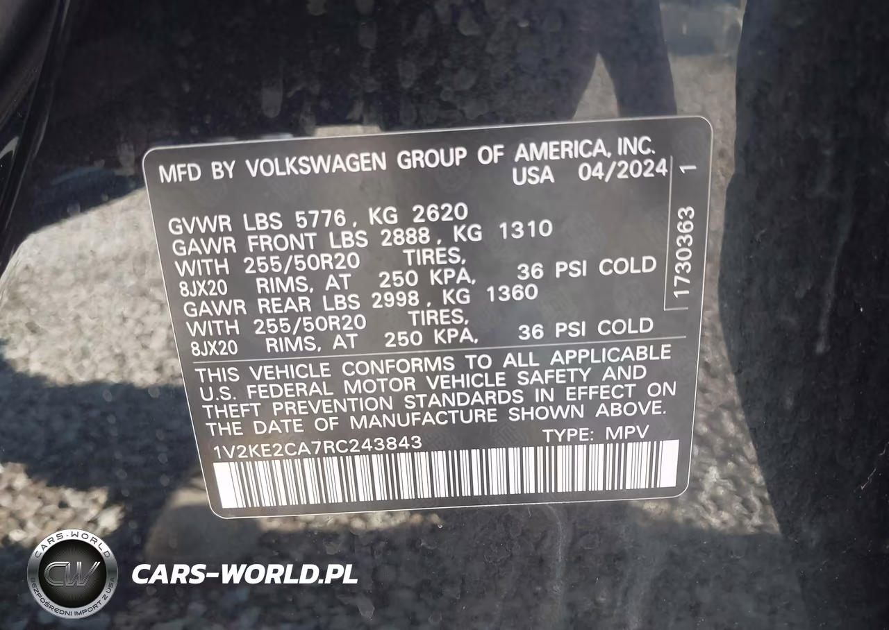 2024 Volkswagen Atlas Cross Sport 2.0T Se W-Technology VIN:1V2KE2CA7RC243843 - 9
