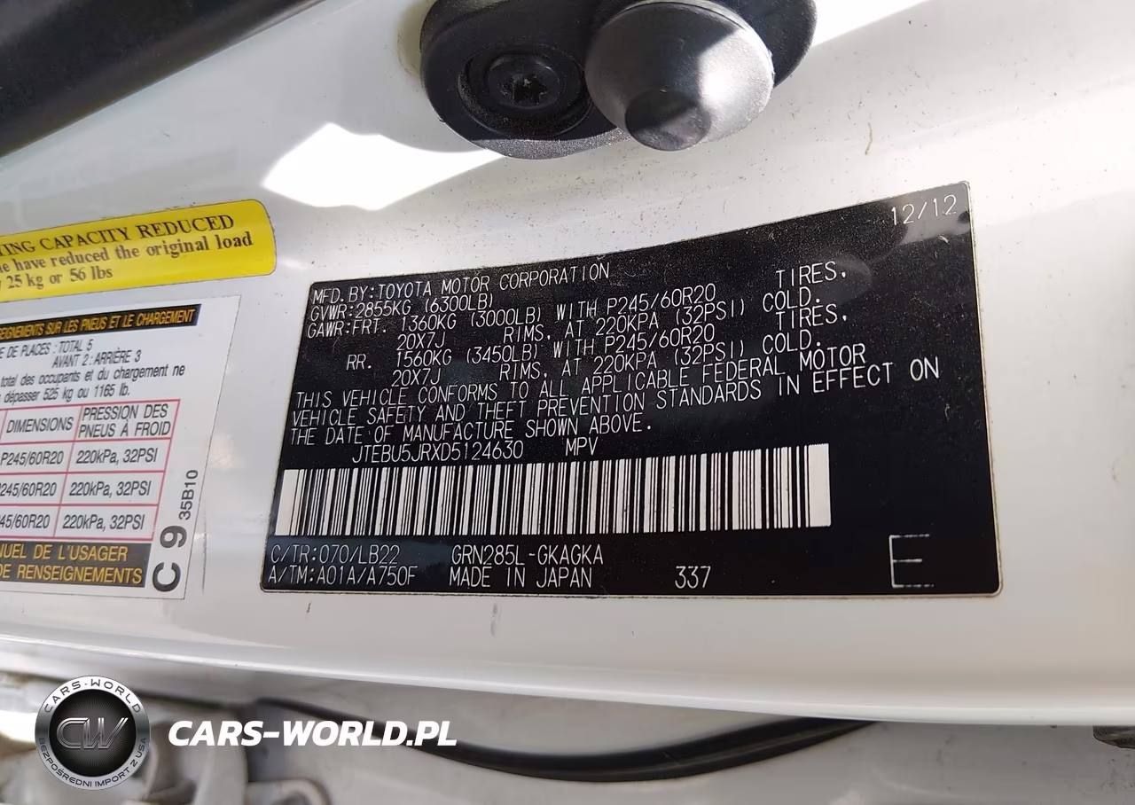 2013 Toyota 4Runner Limited VIN:JTEBU5JRXD5124630 - 9