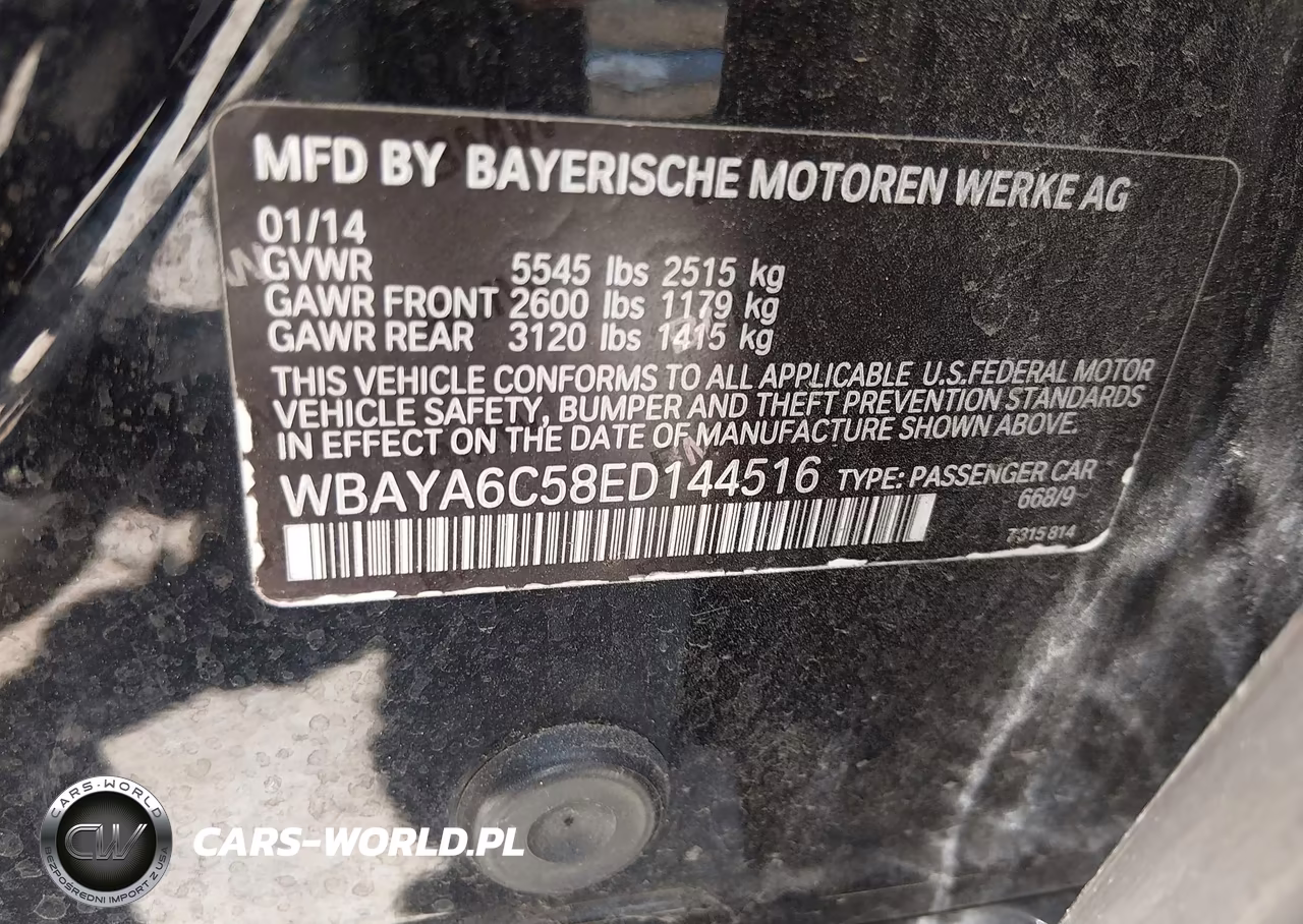 2014 BMW 740I VIN:WBAYA6C58ED144516 - 9